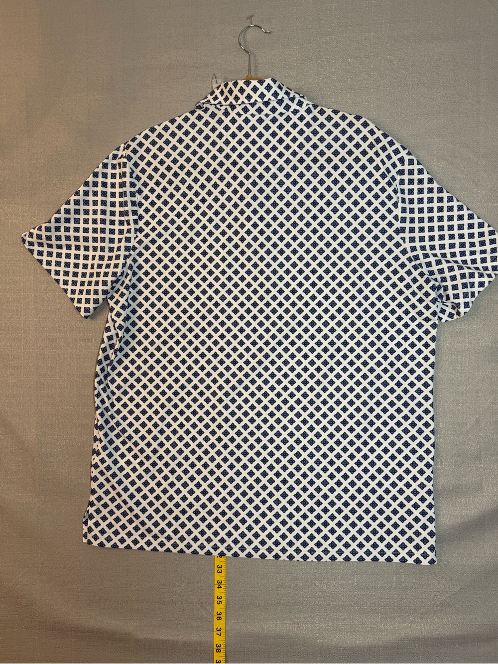 Polo by Ralph Lauren White Polo with Navy Geometric Print Performance fabric - Picture 4 of 7